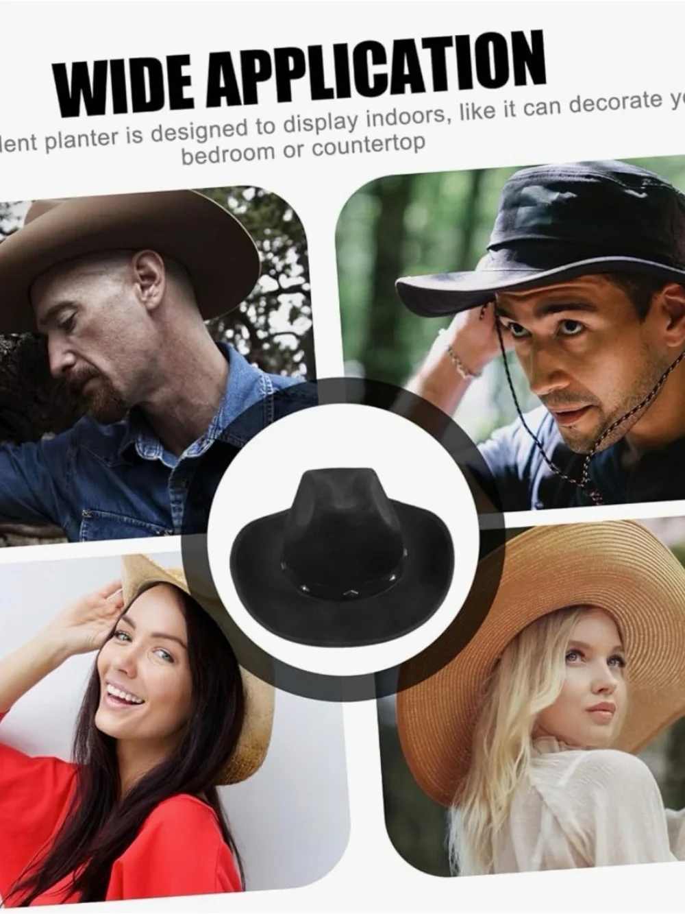 Black Studed  Western Cowboy Hat #3,with Studs Soft Breathable Felt Jazz